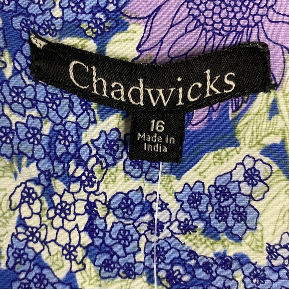 Chadwicks floral dress Womens size 16 blue Maxi Cottagecore Vtg sleeveless - Picture 14 of 16
